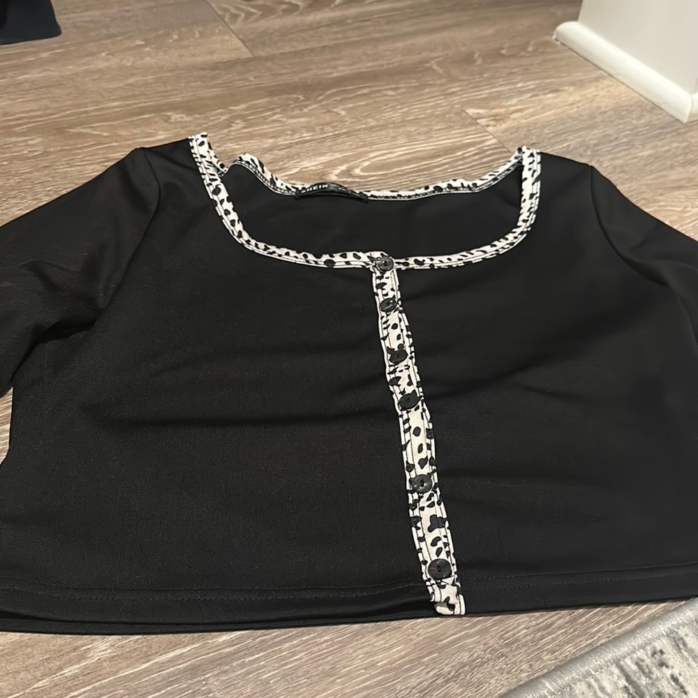 SHEIN super soft black button long sleeve
